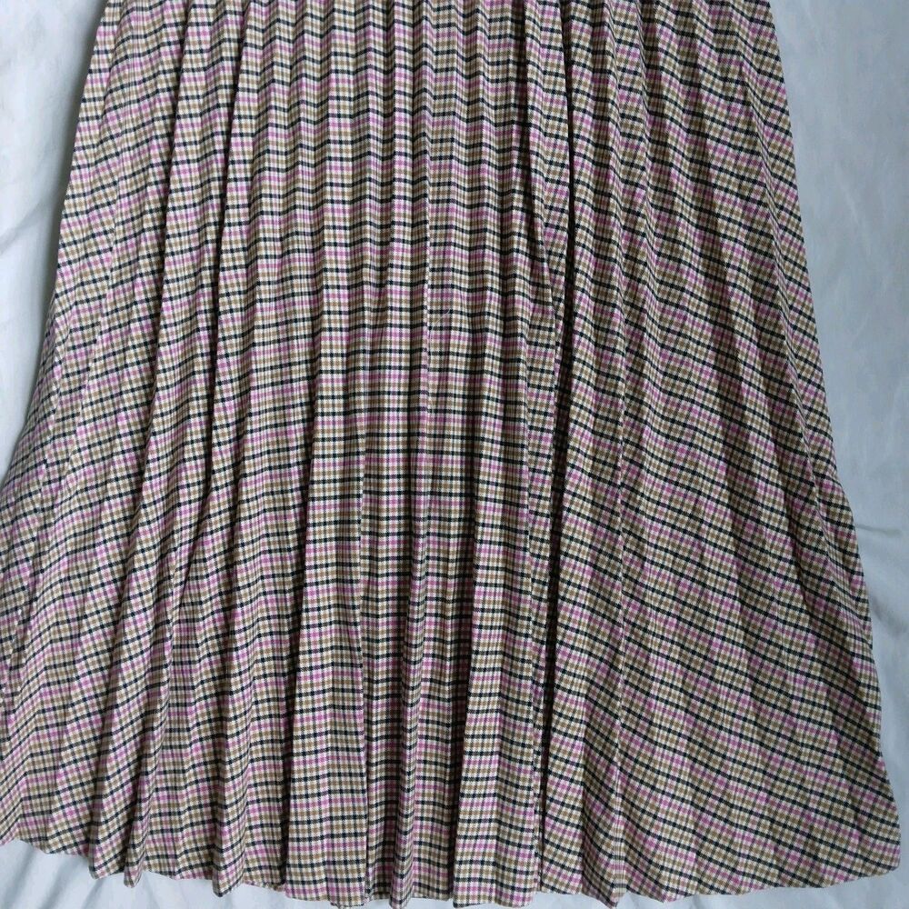 New LOFT Multi Color Plaid Pleated Skirt Preppy Academia Womens Size 4 - Picture 4 of 13